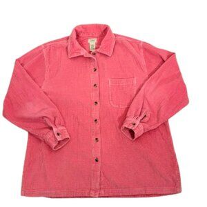 L.L. Bean Women’s Comfort Cotton Corduroy Relaxed Shirt Size L Pink